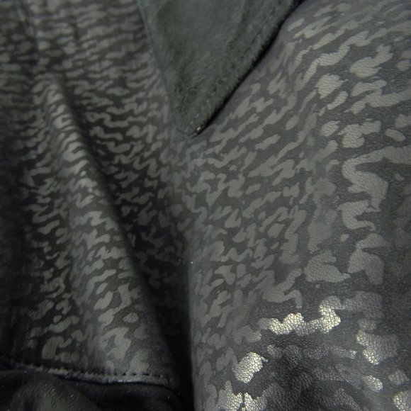 VTG 80s Black Suede Leather women's 6 Jacket big shoulders snap closure vintage - Picture 6 of 10